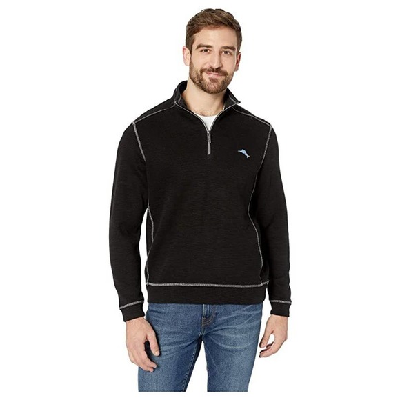 Tommy Bahama Other - Tommy Bahama Tobago Bay Half Zip Sweatshirt Black Pullover Men's Size XL H14751